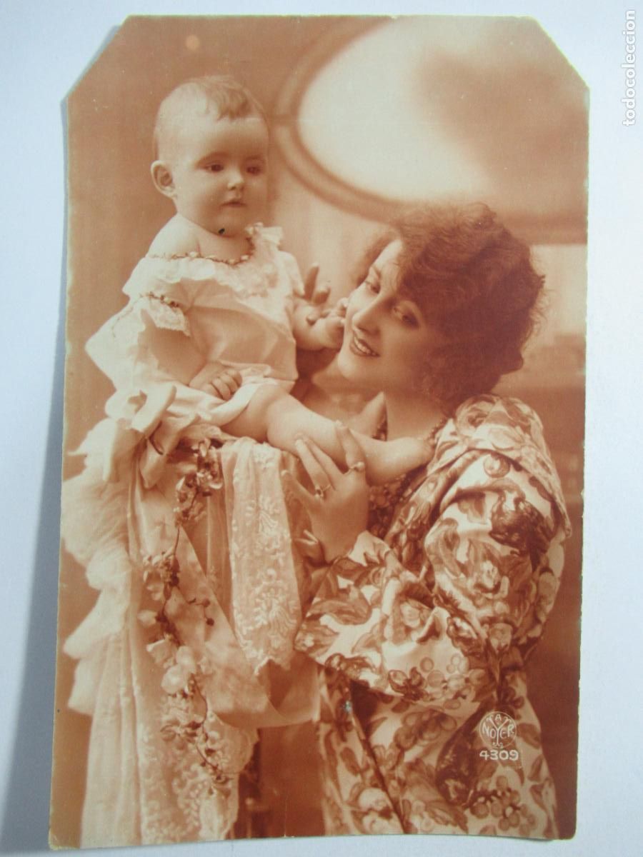 Postales: Antigua postal mam&aacute; y ni&ntilde;a - Escrita en 1926 - Picos cortados