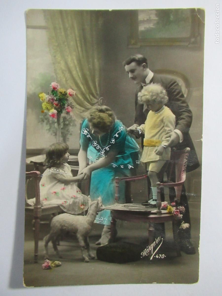 Postales: Postal mujer hombre pareja con ni&ntilde;os - Escrita en 1921