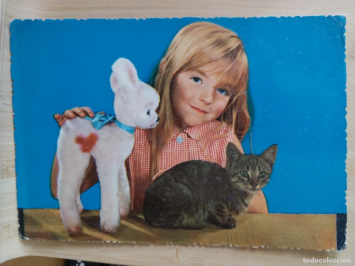 Postales: NI&Ntilde;A CON PELUCHE Y GATO ED BARCO 13342 / A SC ORIGINAL