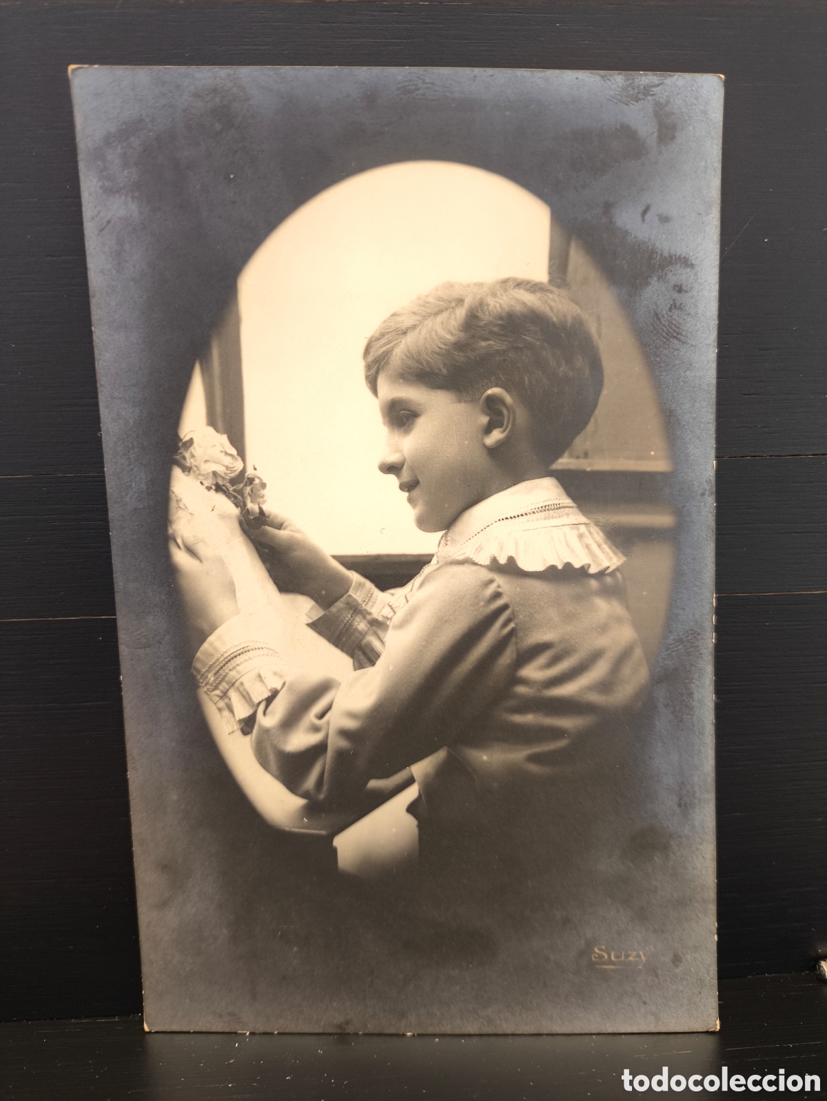 Postales: Antigua postal fotogr&aacute;fica retrato ni&ntilde;o ni&ntilde;a rom&aacute;ntica fantas&iacute;a art&iacute;stica 1918