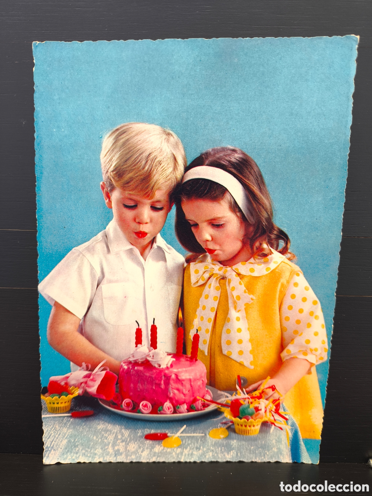 Postales: Postal fotogr&aacute;fica retrato ni&ntilde;o ni&ntilde;a tarta cumplea&ntilde;os Ed. Cecami 391