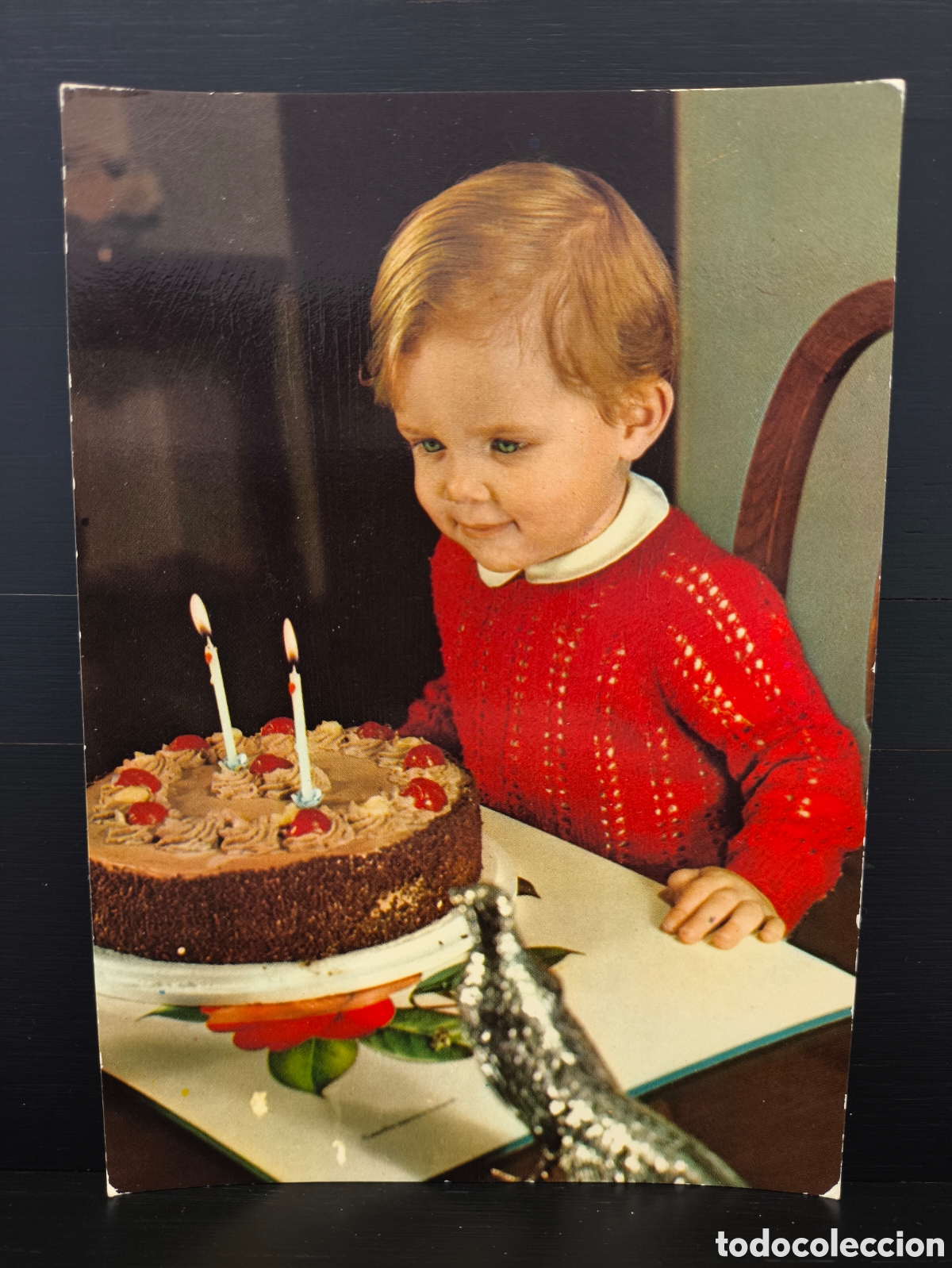 Postales: Postal fotogr&aacute;fica retrato ni&ntilde;o ni&ntilde;a tarta cumplea&ntilde;os Ed. Cerber 3061/1