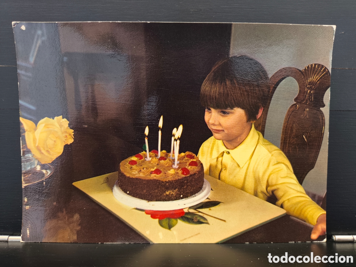 Postales: Postal fotogr&aacute;fica retrato ni&ntilde;o ni&ntilde;a tarta cumplea&ntilde;os Ed. Cerber 3061/2