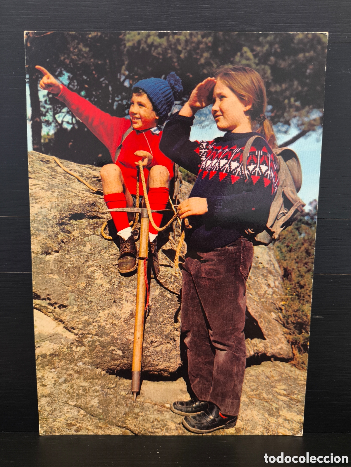 Postales: Postal fotogr&aacute;fica retrato ni&ntilde;o ni&ntilde;a excursi&oacute;n monta&ntilde;ismo Ed. C. y Z. CyZ 7129/31-D