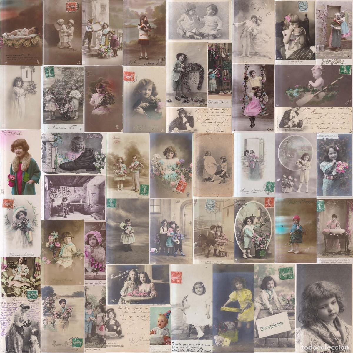 Postales: LOTE 90 POSTALES DE NI&Ntilde;OS ANTIGUAS 1900-1920. Muy bonitas