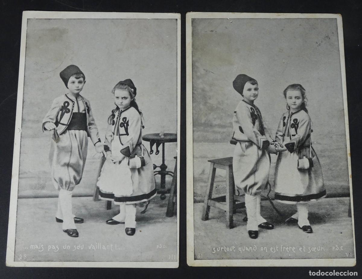 Postales: 2 ANTIGUAS POSTALES, NI&Ntilde;OS, TRAJES T&Iacute;PICOS, VER FOTOS