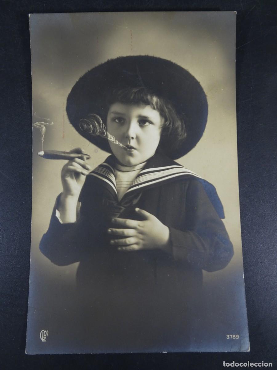 Postales: TARJETA POSTAL CPA, NI&Ntilde;O FUMANDO , VER FOTOS