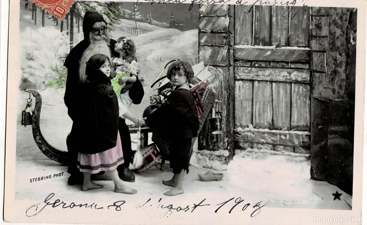 Postales: POSTAL NAVIDE&Ntilde;A NI&Ntilde;OS CON PAPA NOEL. P-NI&Ntilde;OS-1295