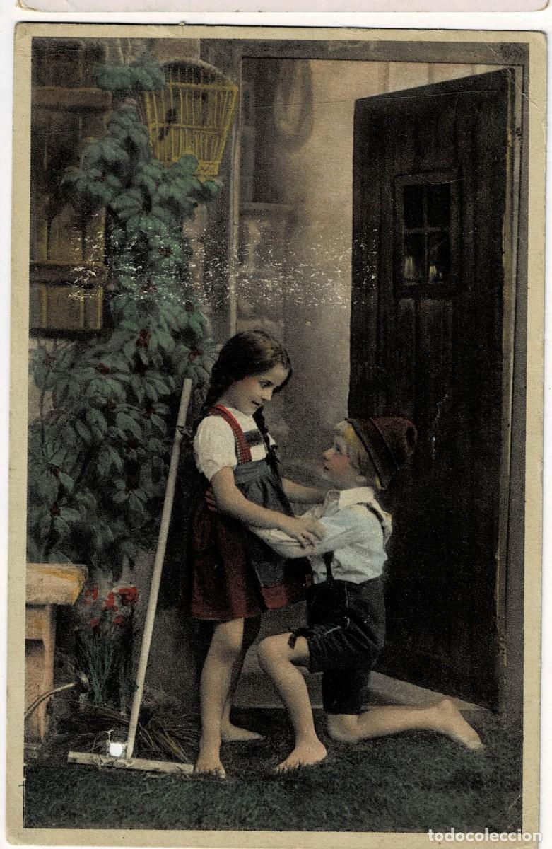 Postales: POSTAL NI&Ntilde;OS EN JARDIN. P-NI&Ntilde;OS-1299