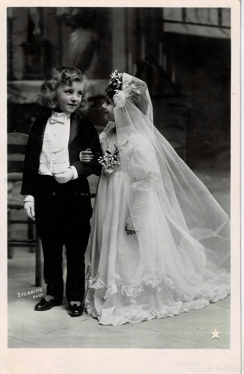 Postales: POSTAL NI&Ntilde;OS VESTIDOS DE NOVIOS. P-NI&Ntilde;OS-1309