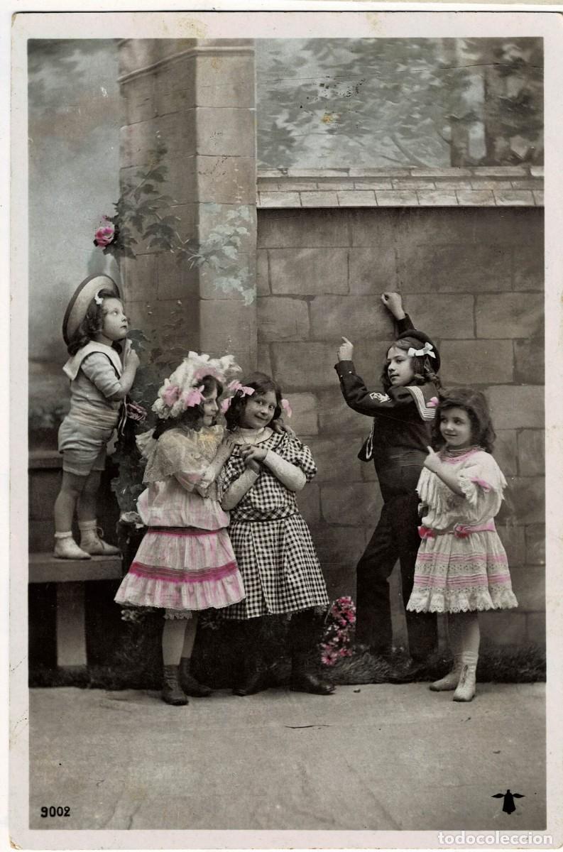 Postales: POSTAL NI&Ntilde;AS EN JARDIN. P-NI&Ntilde;OS-1321