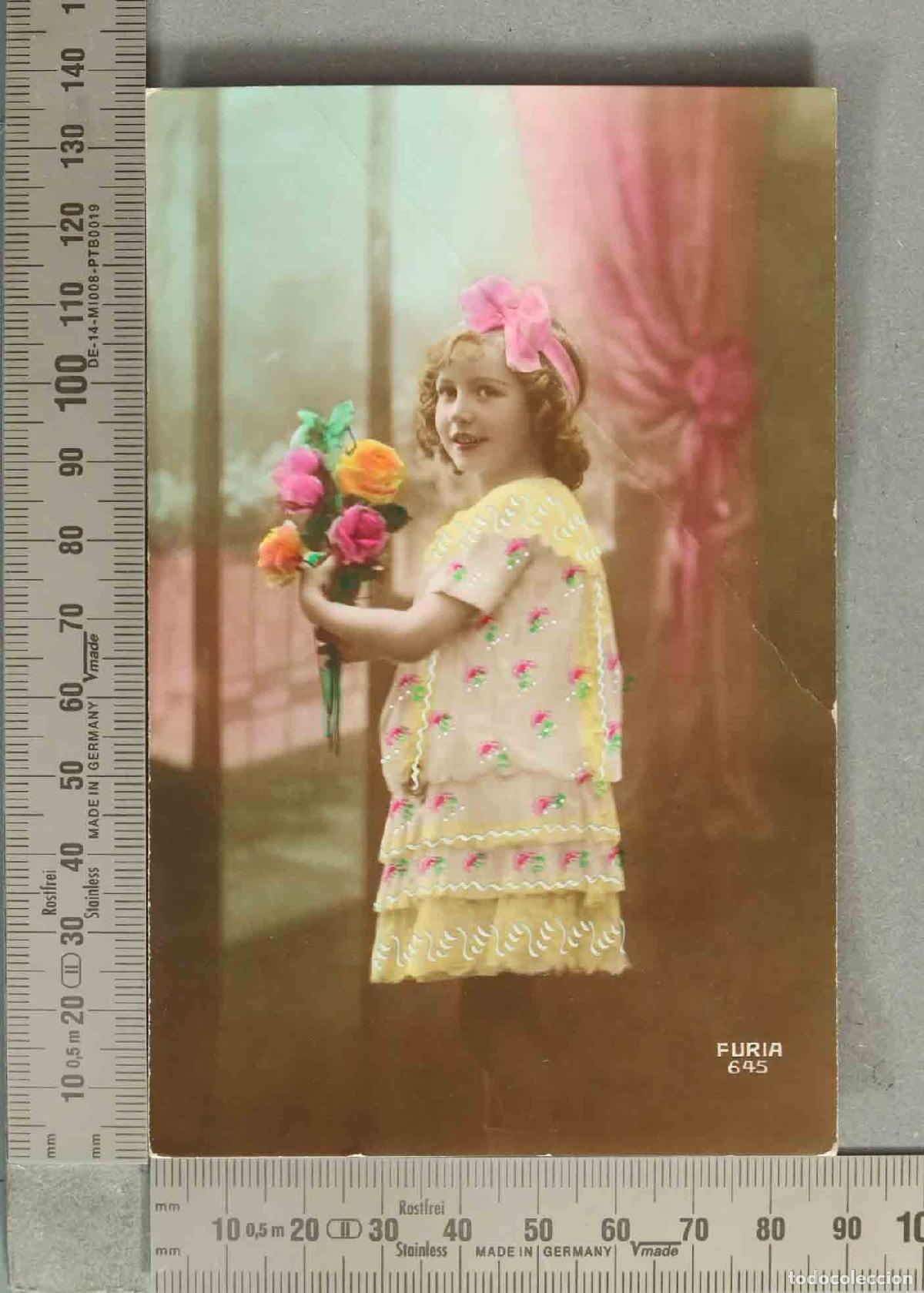 Postales: POSTAL. Furia 645 - NI&Ntilde;A CON RAMO. ILUMINADA