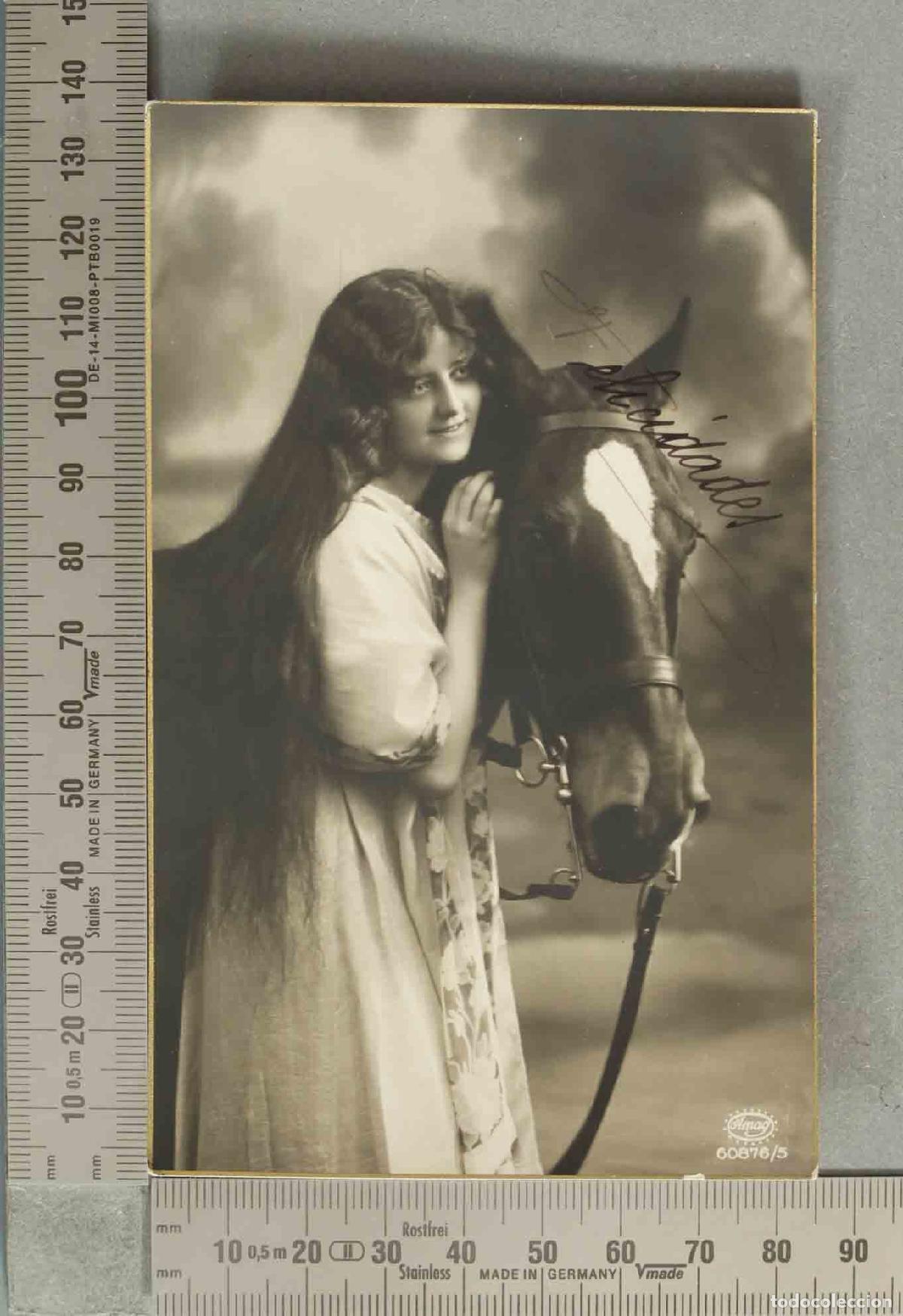Postales: POSTAL. Dama con caballo - - Foto 1
