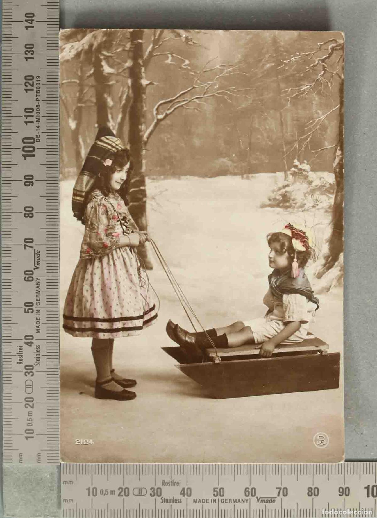 Postales: POSTAL. NI&Ntilde;AS TRINEO NAVIDAD