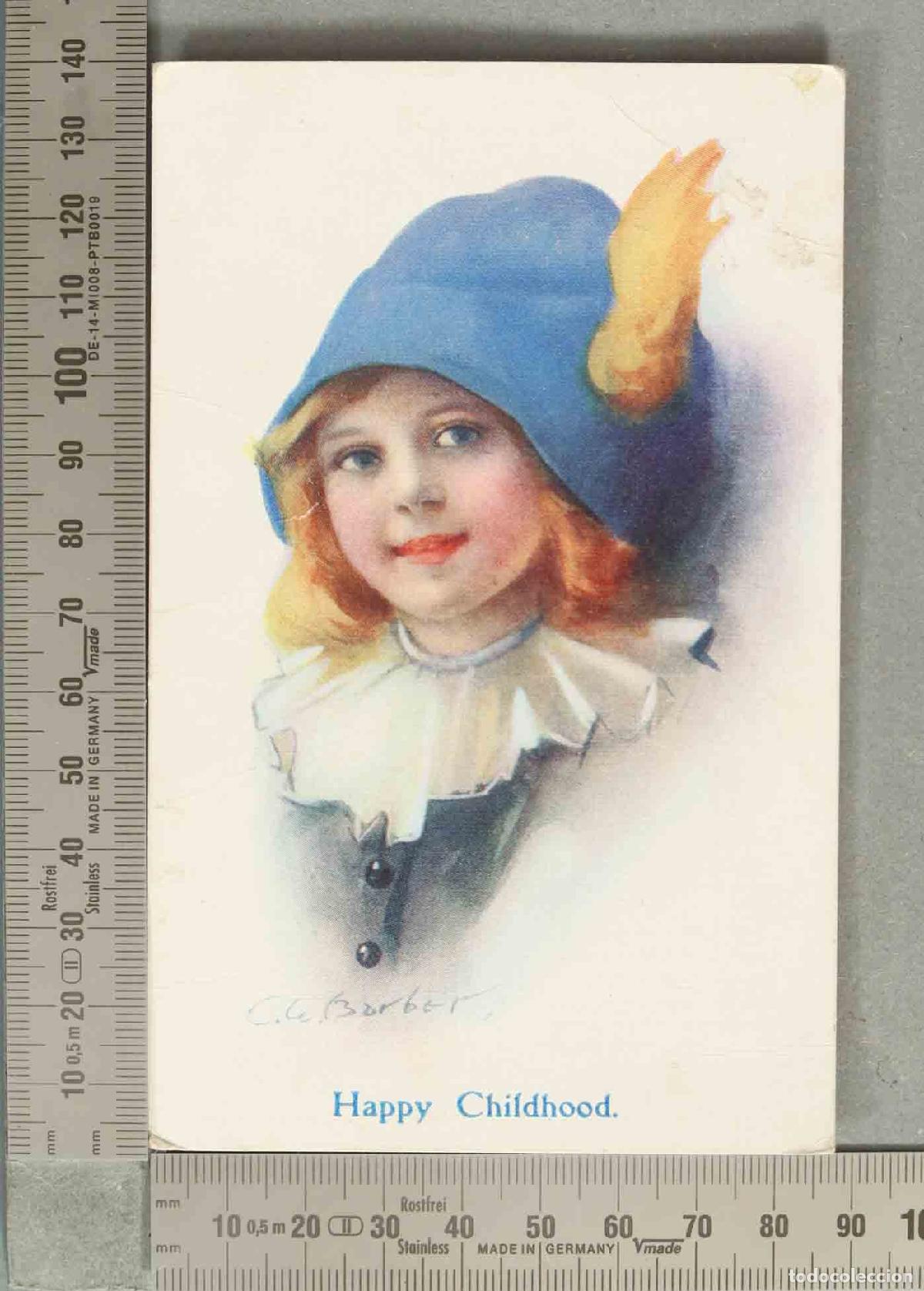 Postales: POSTAL. Happy Childhood - Child dressed as Pierrot - C. W. Barber