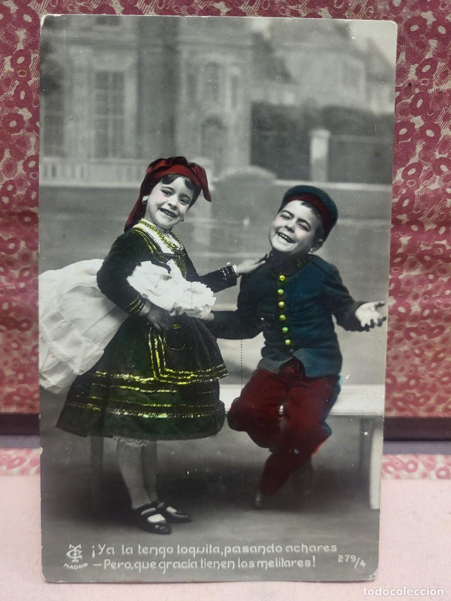 Postales: ANTIGUA POSTAL ROMANTICA NI&Ntilde;OS MILITAR