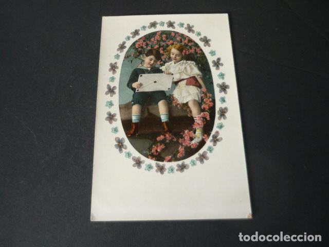 Postales: NI&Ntilde;OS CON CARTA POSTAL - Foto 1