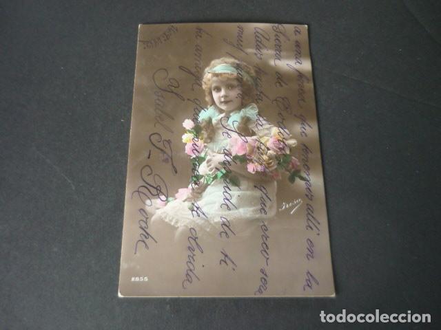 Postales: NI&Ntilde;A CON FLORES POSTAL - Foto 1