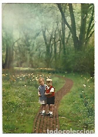Postales: NI&Ntilde;OS EN JARDIN......