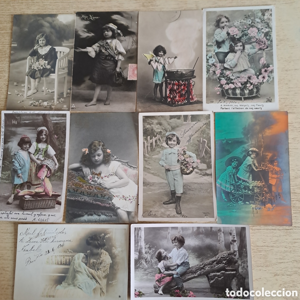 Postais: LOTE DE 10 POSTALES DE NI&Ntilde;OS, PRINCIPIOS SIGLO XX, CIRCULADAS.
