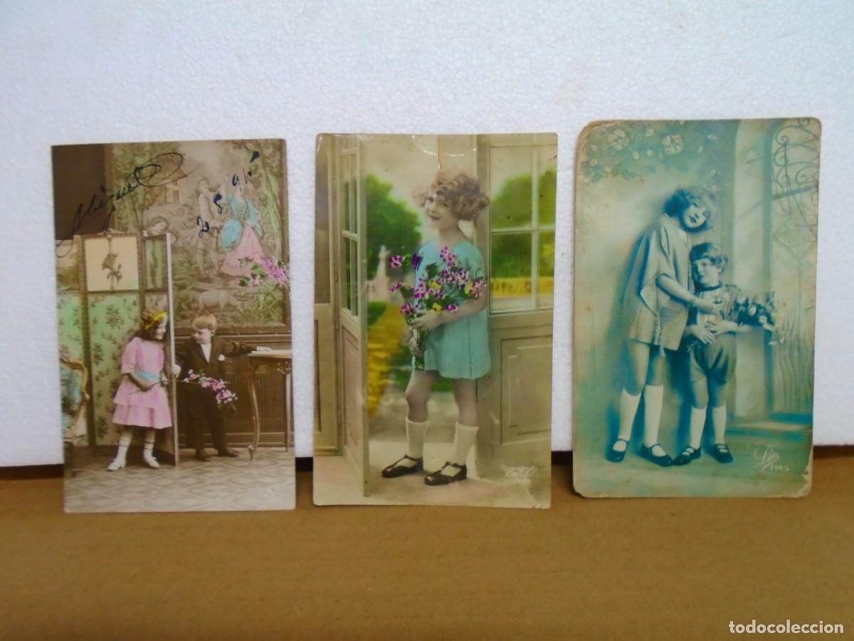 Postales: LOTE DE 3 POSTALES FOTOGRAFICAS NI&Ntilde;OS, 1&ordm; XX.
