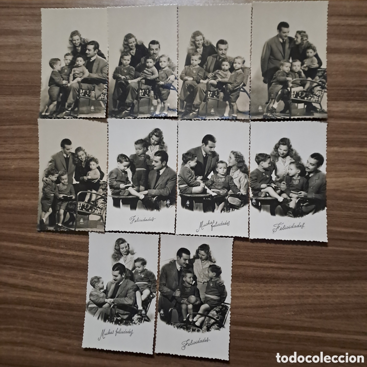 Postais: LOTE DE 10 POSTALES NI&Ntilde;OS EN FAMIL&Iacute;A. NO ESCRITAS, CONTORNO DENTADO.