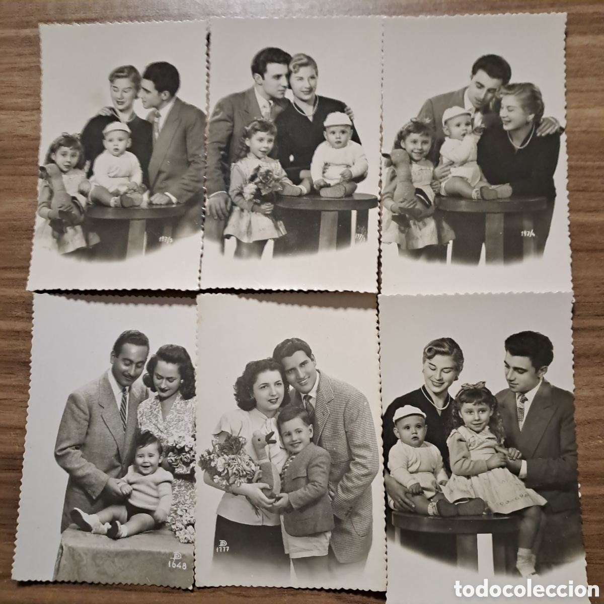 Cartes Postales: LOTE DE 6 POSTALES NI&Ntilde;OS EN FAMIL&Iacute;A. CONTORNO DENTADO.
