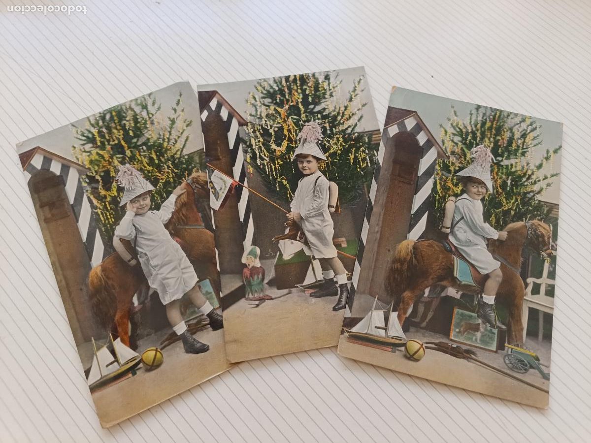 Postales: Ni&ntilde;os con juguetes. 3 postales antiguas de serie