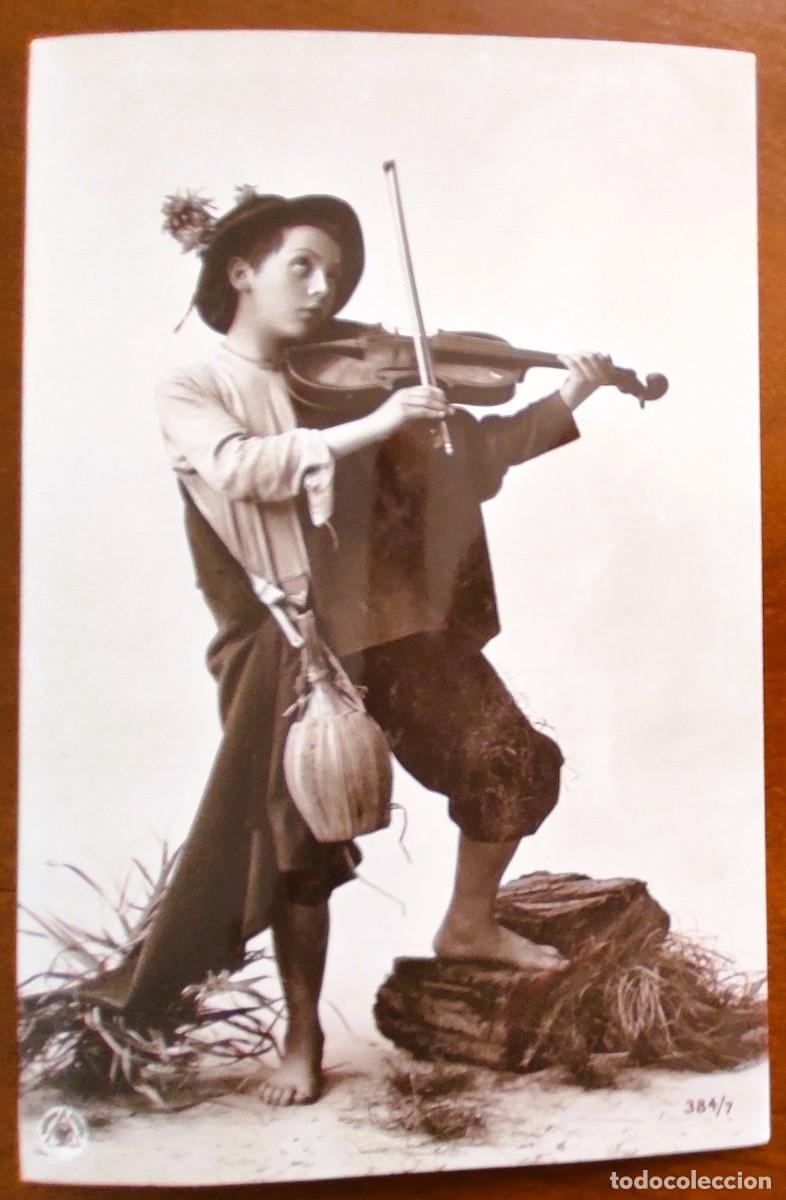 Cartes Postales: POSTAL MUY ANTIGUA NI&Ntilde;O M&Uacute;SICO VIOL&Iacute;N - NPG 384/7