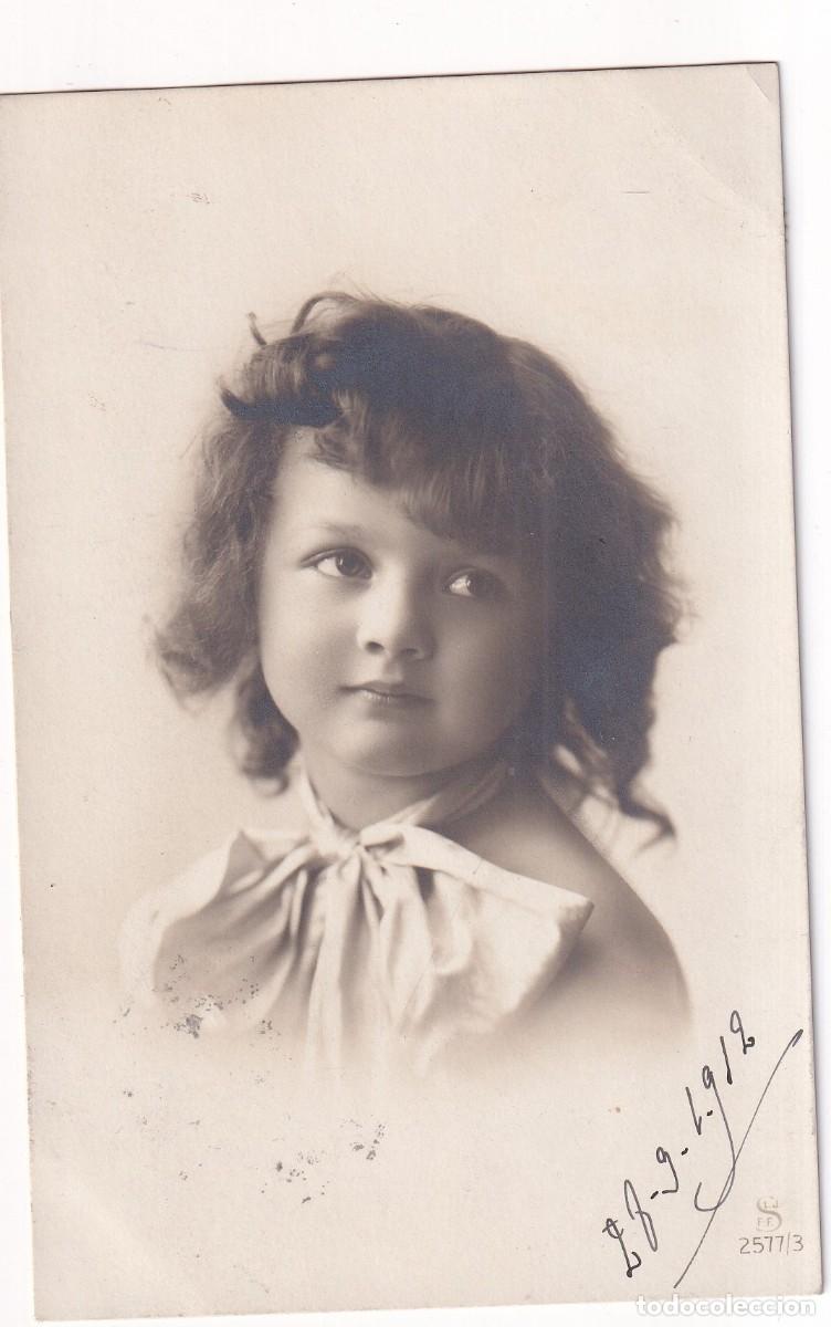 Cartes Postales: Postal ni&ntilde;a acabado fotogr&aacute;fico. Circulada en 1912