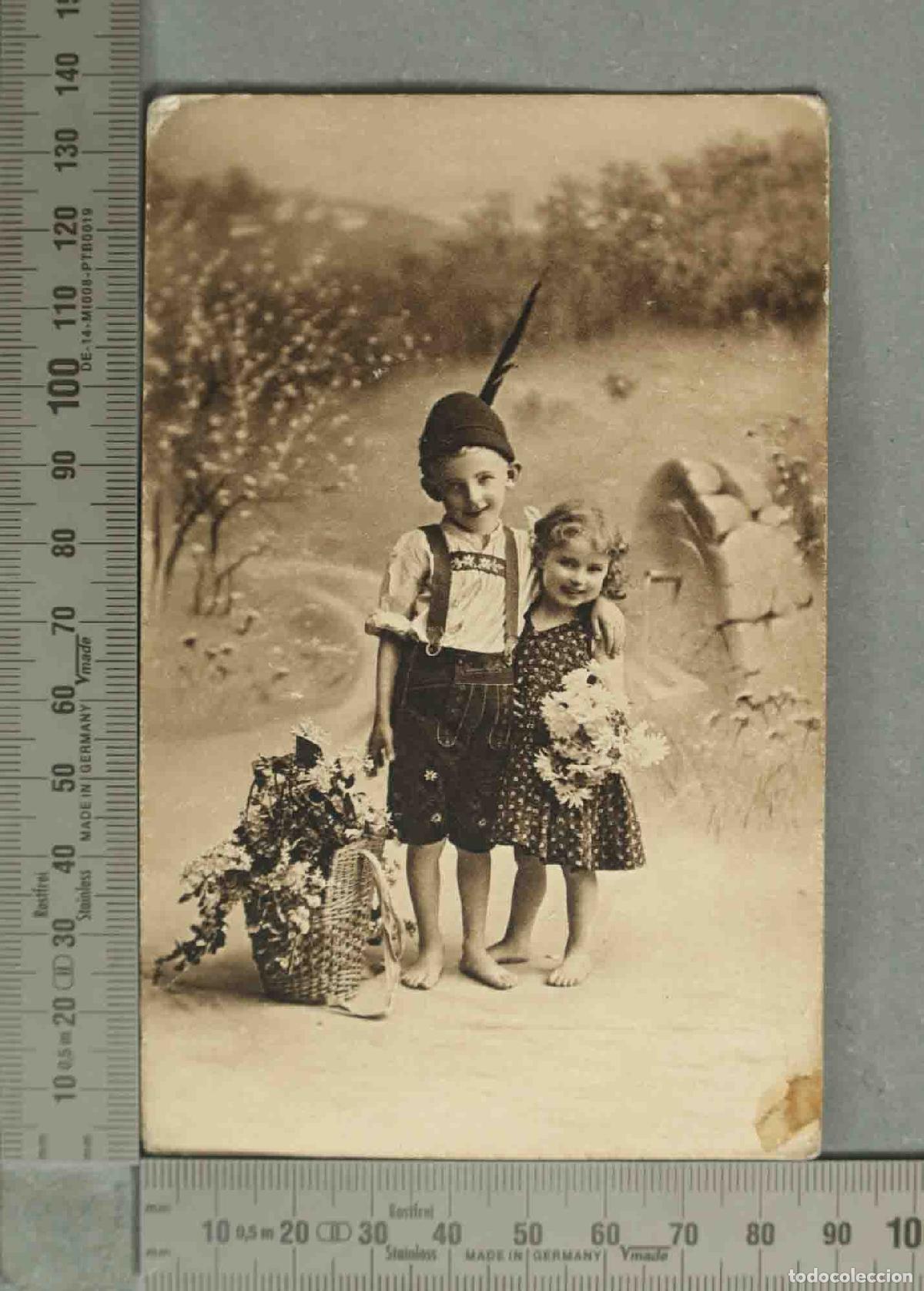 Postales: POSTAL. Herzlichen Gl&uuml;ckwunsch zum Namenstage - Ni&ntilde;os con traje tradicional b&aacute;varo