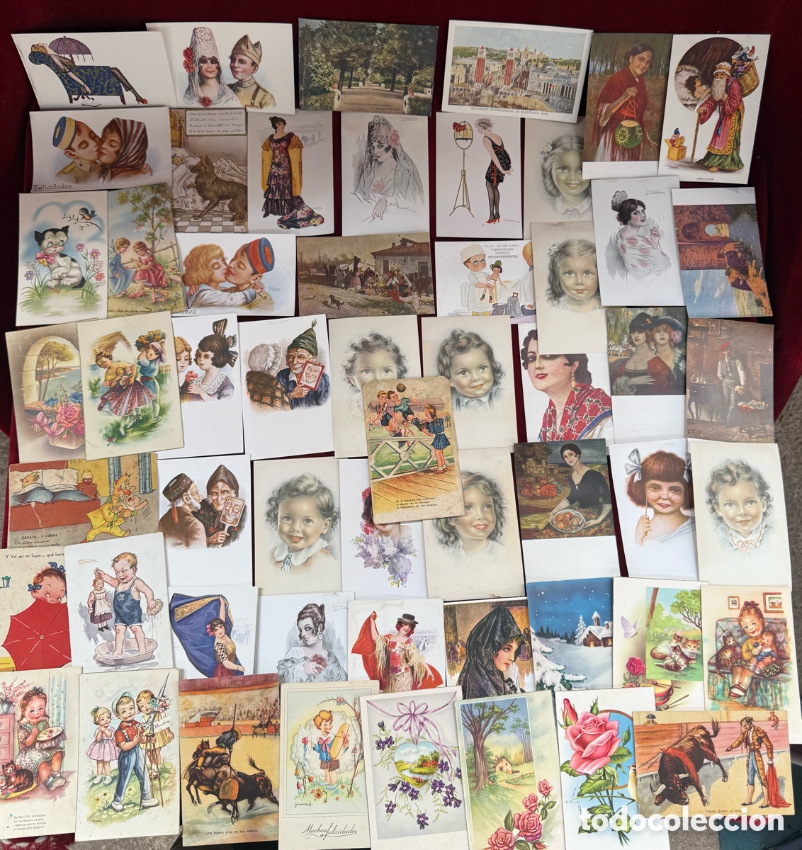 Postales: Gran lote de +50 postales antiguas animadas!