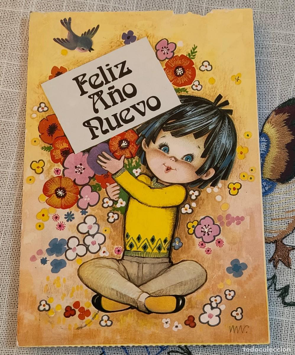 Postales: POSTAL | NI&Ntilde;O DESEANDO FELIZ A&Ntilde;O NUEVO / BERGAS