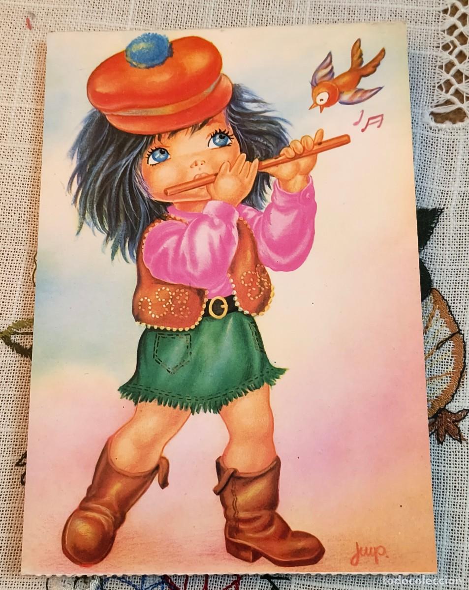 Postais: POSTAL | NI&Ntilde;O TOCANDO FLAUTA / BERGAS