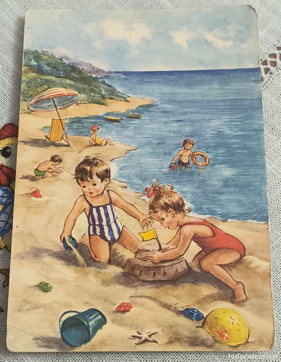 Postales: POSTAL | NI&Ntilde;OS EN LA PLAYA - Foto 1