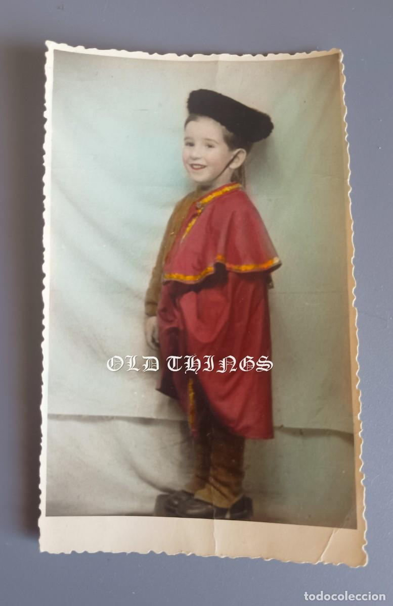 Postales: FOTOGRAFIA DE NI&Ntilde;O DISFRADADO DE TORERO, A&Ntilde;OS 40. MIDE 13 X 8 CMS.