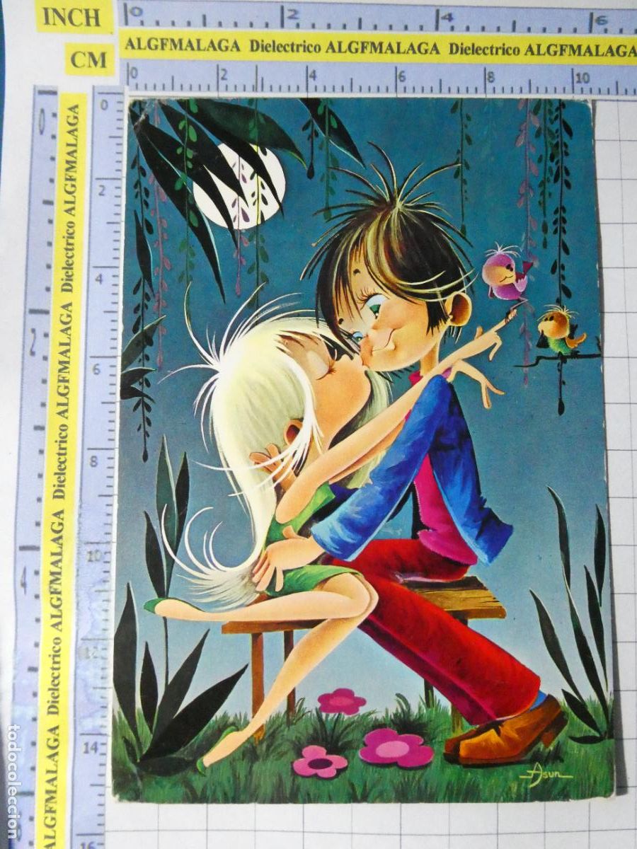 Postales: POSTAL DE NI&Ntilde;OS INFANTIL DIBUJOS. A&Ntilde;O 1969, ENAMORADOS ASUN. 7048 CYZ. 2529
