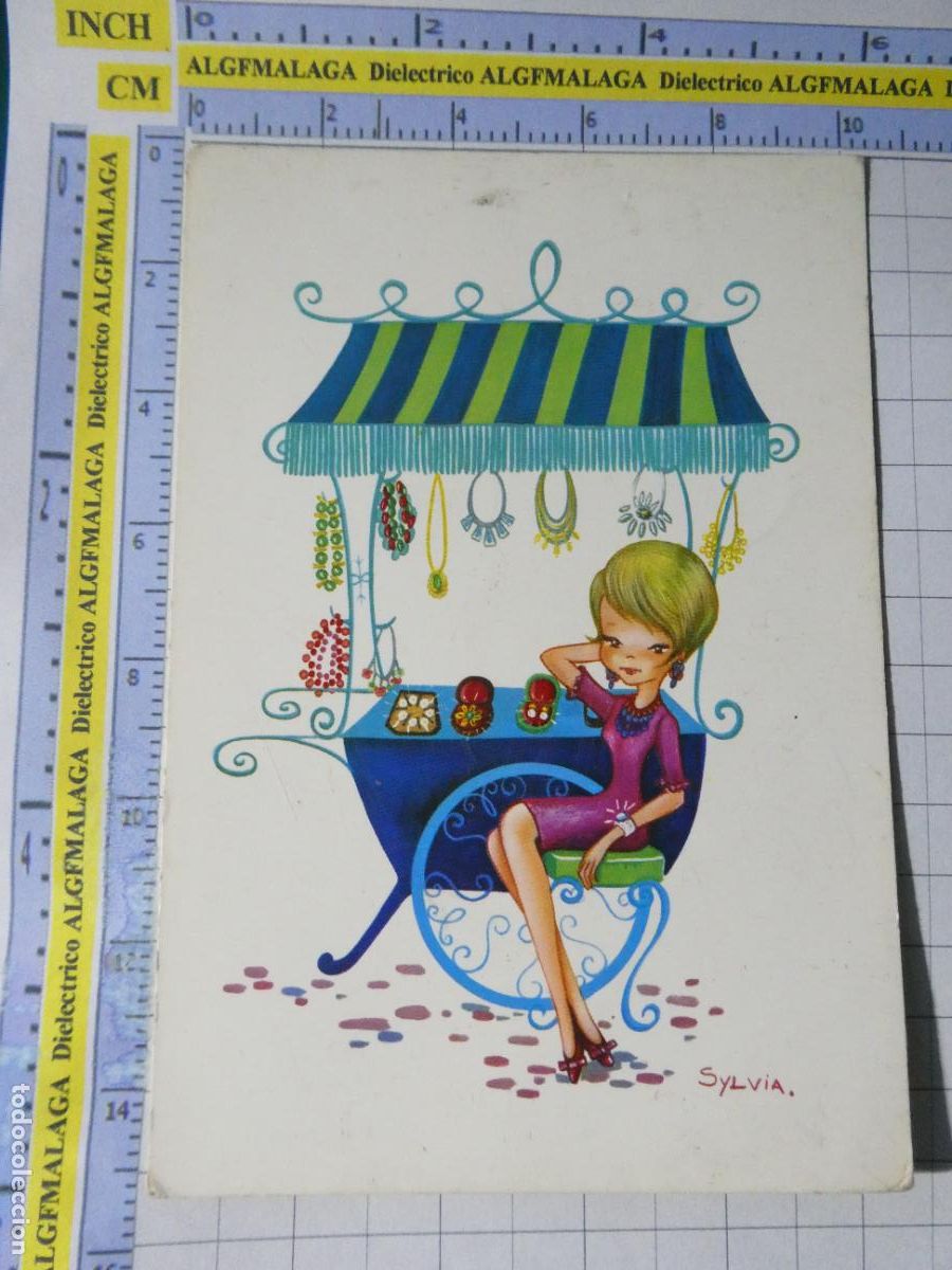 Postales: POSTAL DE NI&Ntilde;OS INFANTIL DIBUJOS. DIBUJO MUJER VENDEDORA JOYAS. SYLVIA. BV 20044-4. 2533