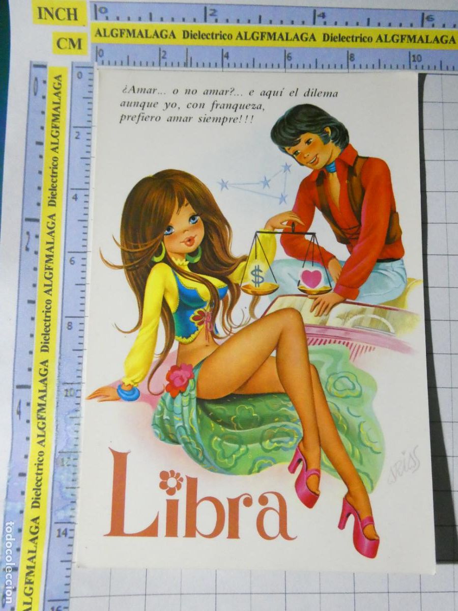 Postales: POSTAL DE NI&Ntilde;OS INFANTIL DIBUJOS. A&Ntilde;O 1974. ZODIACO HOR&Oacute;SCOPO LIBRA. ARIAS. 7644 CYZ. 2539