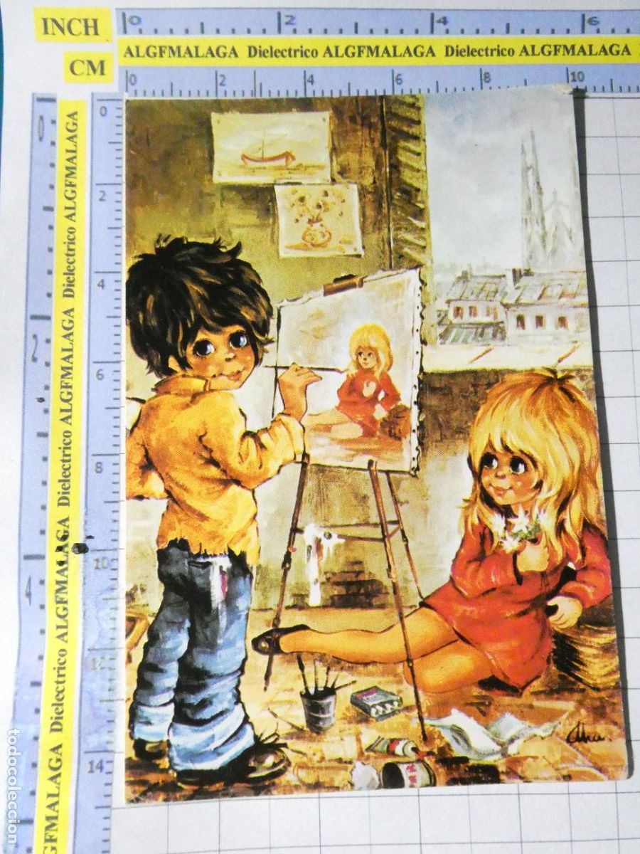 Postales: POSTAL DE NI&Ntilde;OS INFANTIL DIBUJOS. PINTOR MUJER MODELO SAGRADA FAMILIA BARCELONA . 2542