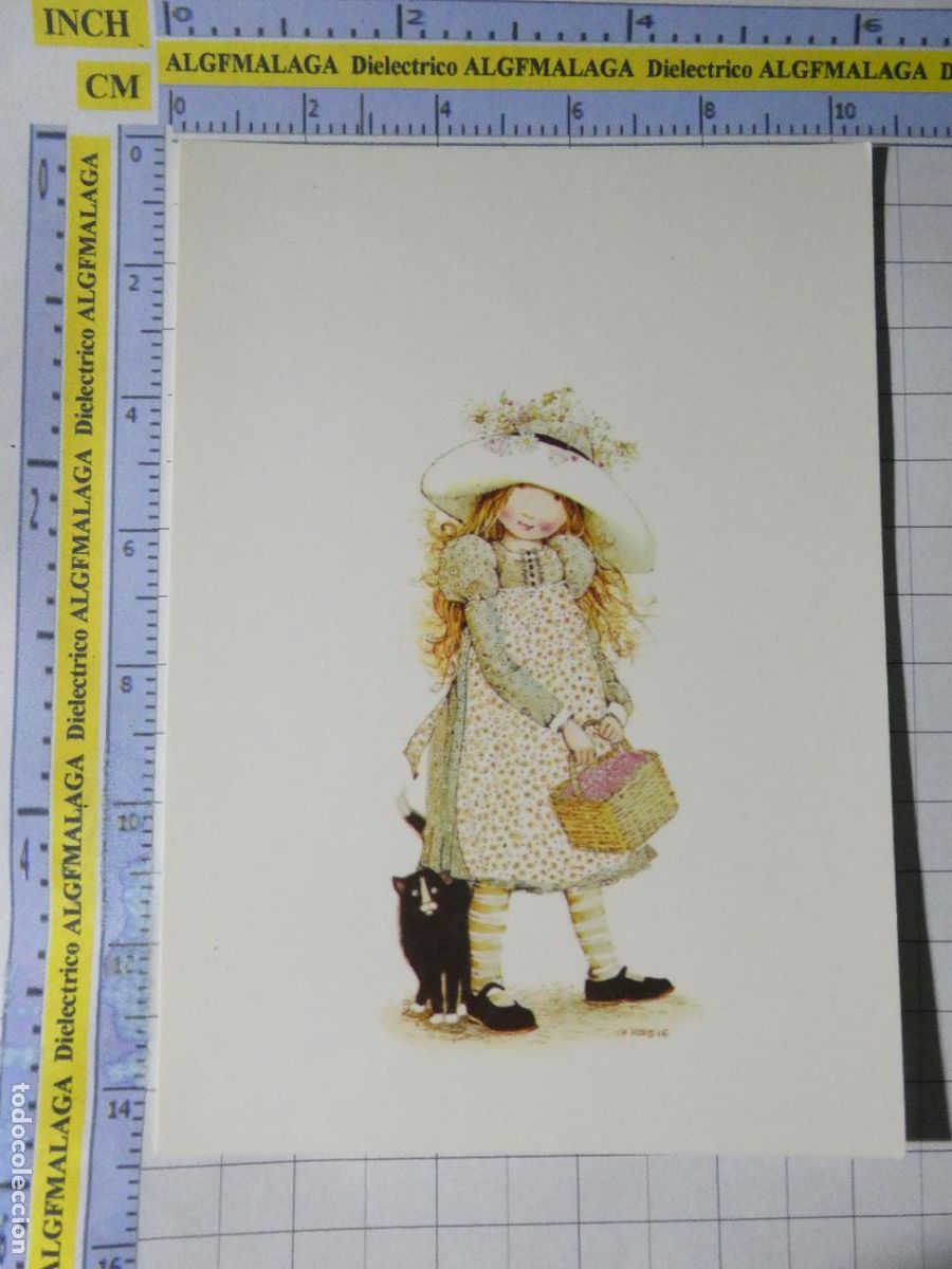 Postales: POSTAL DE NI&Ntilde;OS INFANTIL DIBUJOS. A&Ntilde;O 1977 NI&Ntilde;A GATO NEGRO HOLLY HOBBIE. 2548