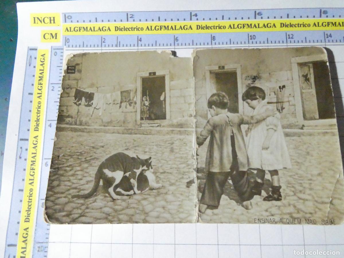 Postales: POSTAL DE NI&Ntilde;OS INFANTIL DIBUJOS. A&Ntilde;OS 30 50. NI&Ntilde;OS Y GATOS. PORTUGAL. 2550
