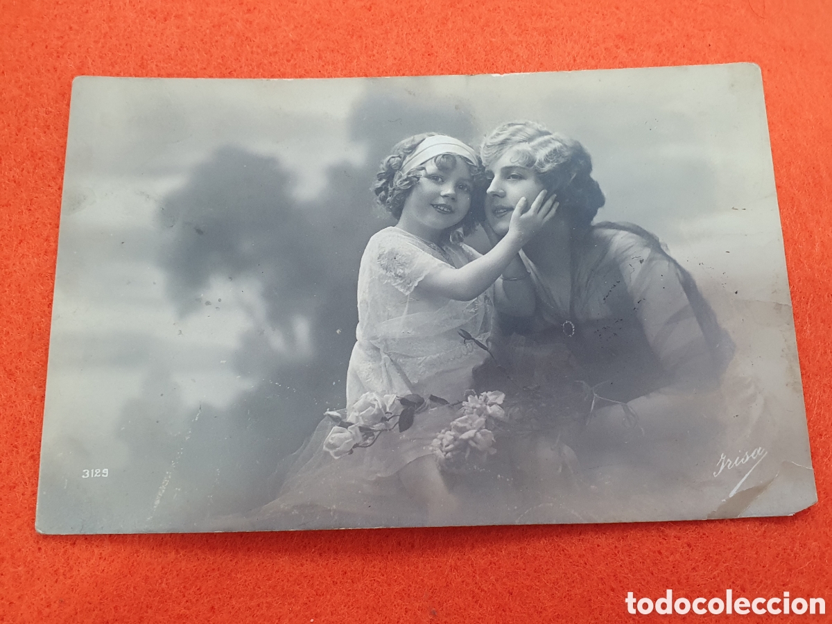 Postales: Antigua postal mujer y ni&ntilde;a. (L129)