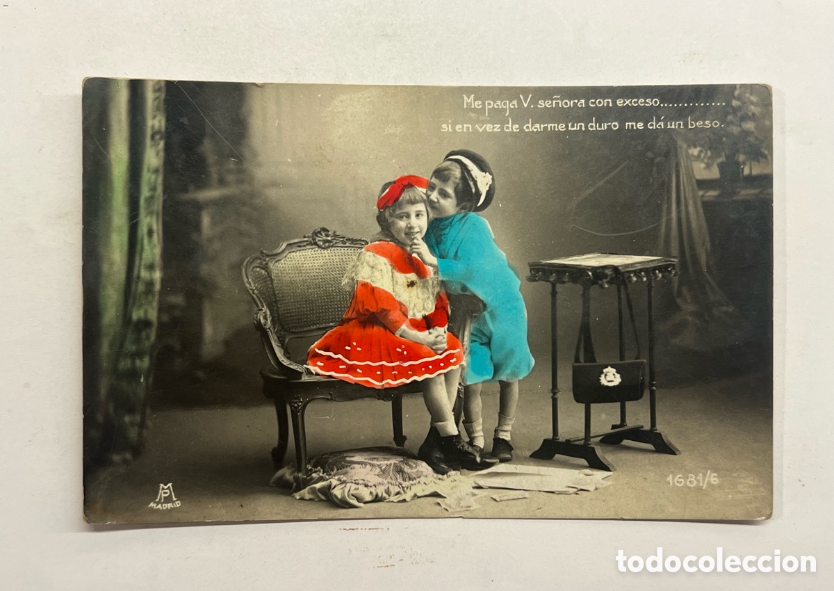 Postales: TARJETA POSTAL INFANTIL. N&ordm; 1681/6. MP., MADRID.. Me paga V Se&ntilde;ora con exceso&hellip;