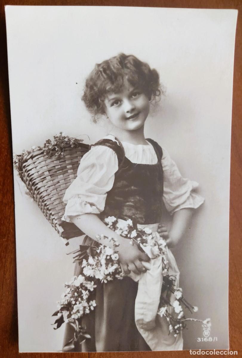 Postales: POSTAL NI&Ntilde;A CON CESTA MIMBRE FECHADA 1913 - RPH 3168/1