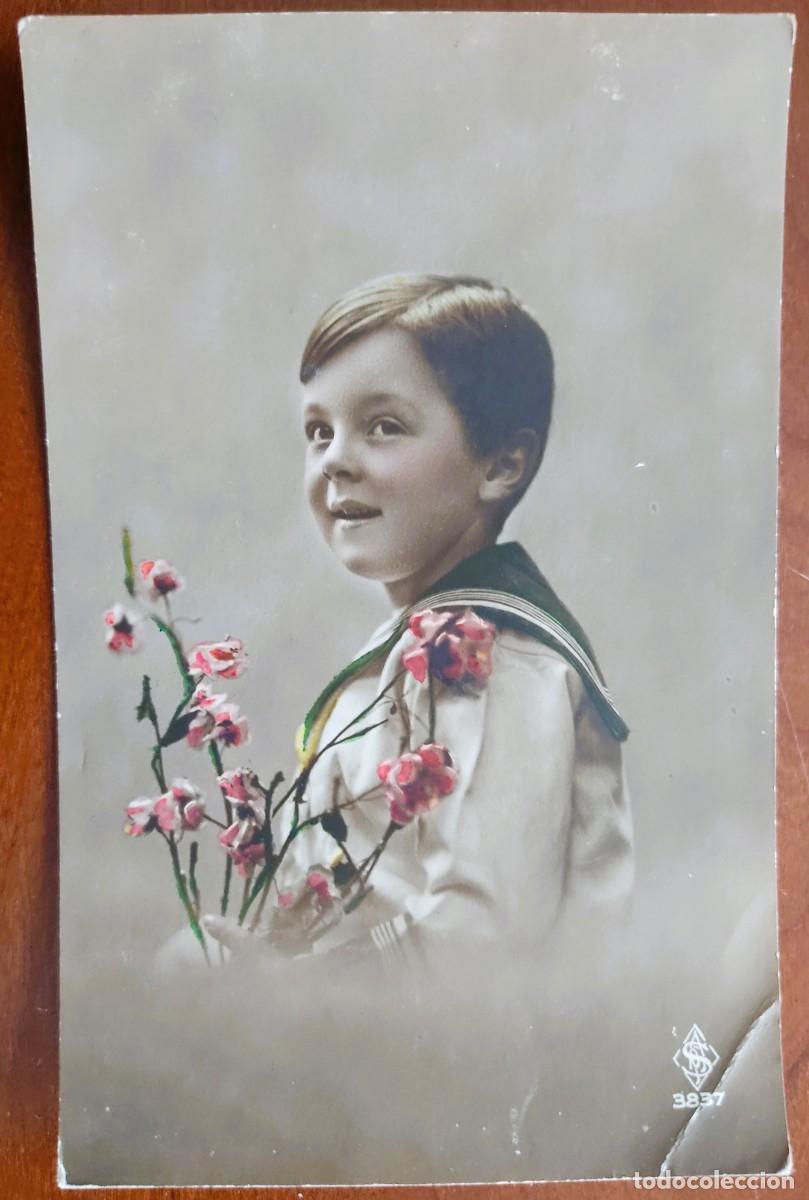 Postales: POSTAL COLOREADA NI&Ntilde;O DE COMUNI&Oacute;N FECHADA 1918 - SA 3837