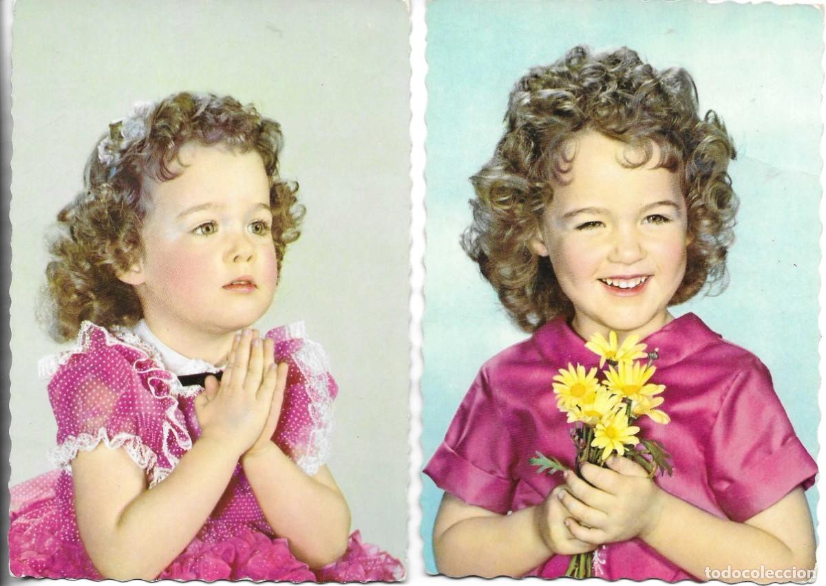 Postales: &rdquo;Preciosas ni&ntilde;as&rdquo; Lote de 2 postales fotogr&aacute;ficas. Edit CyZ. 1960s. 10 x 15 cms.