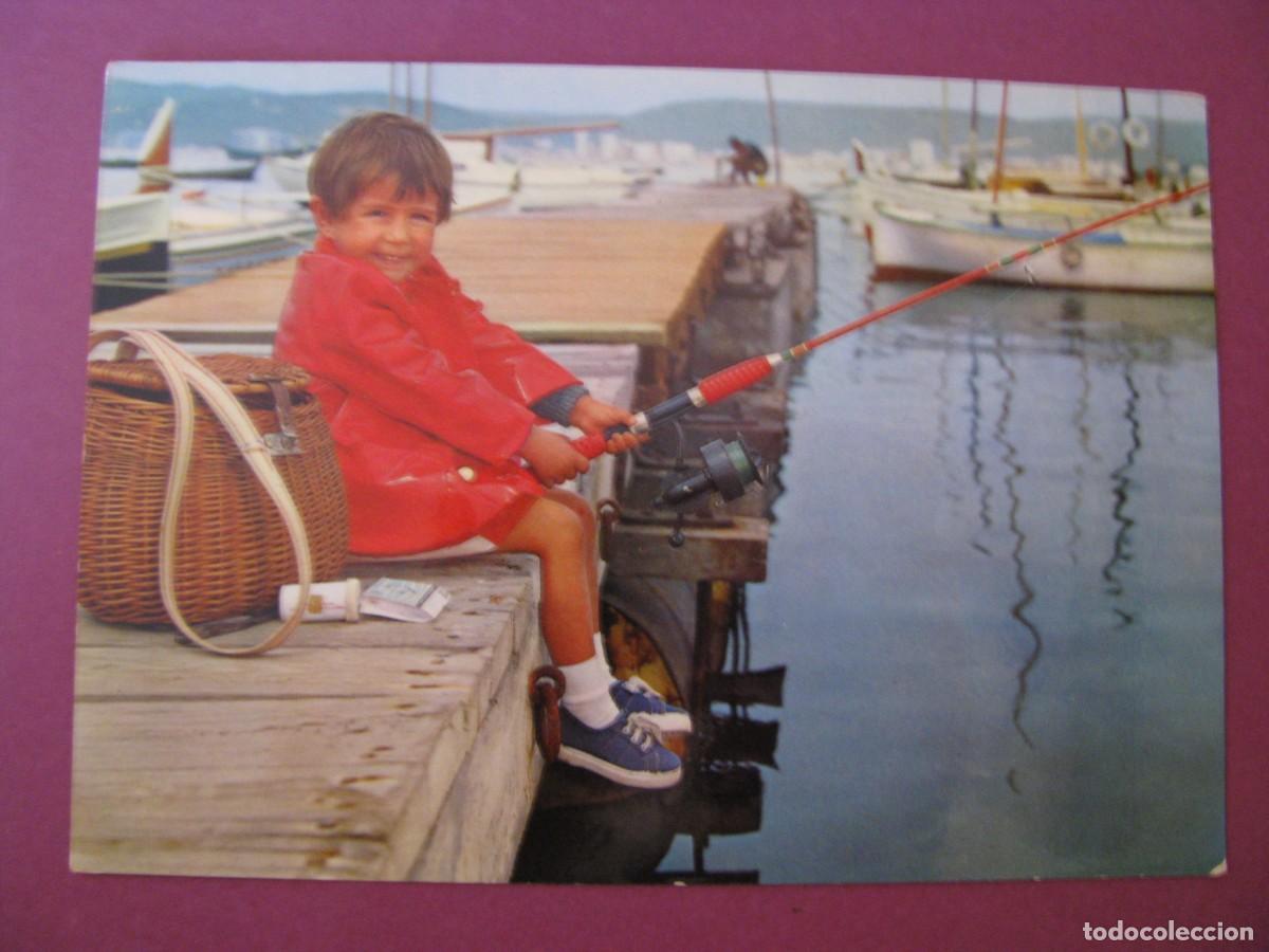 Postales: POSTAL DE UNA NI&Ntilde;A PESCANDO. SAVIR 864.
