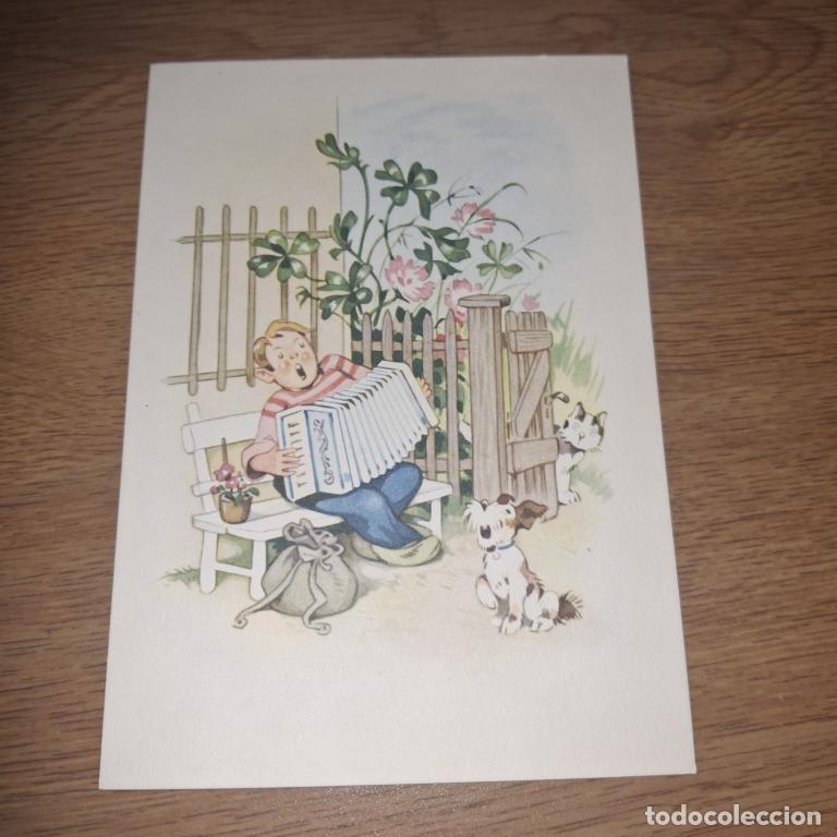 Postales: Postal de la Alemania comunista 1950s. Ni&ntilde;os. VEB El ni&ntilde;o acordeonista sin entradas