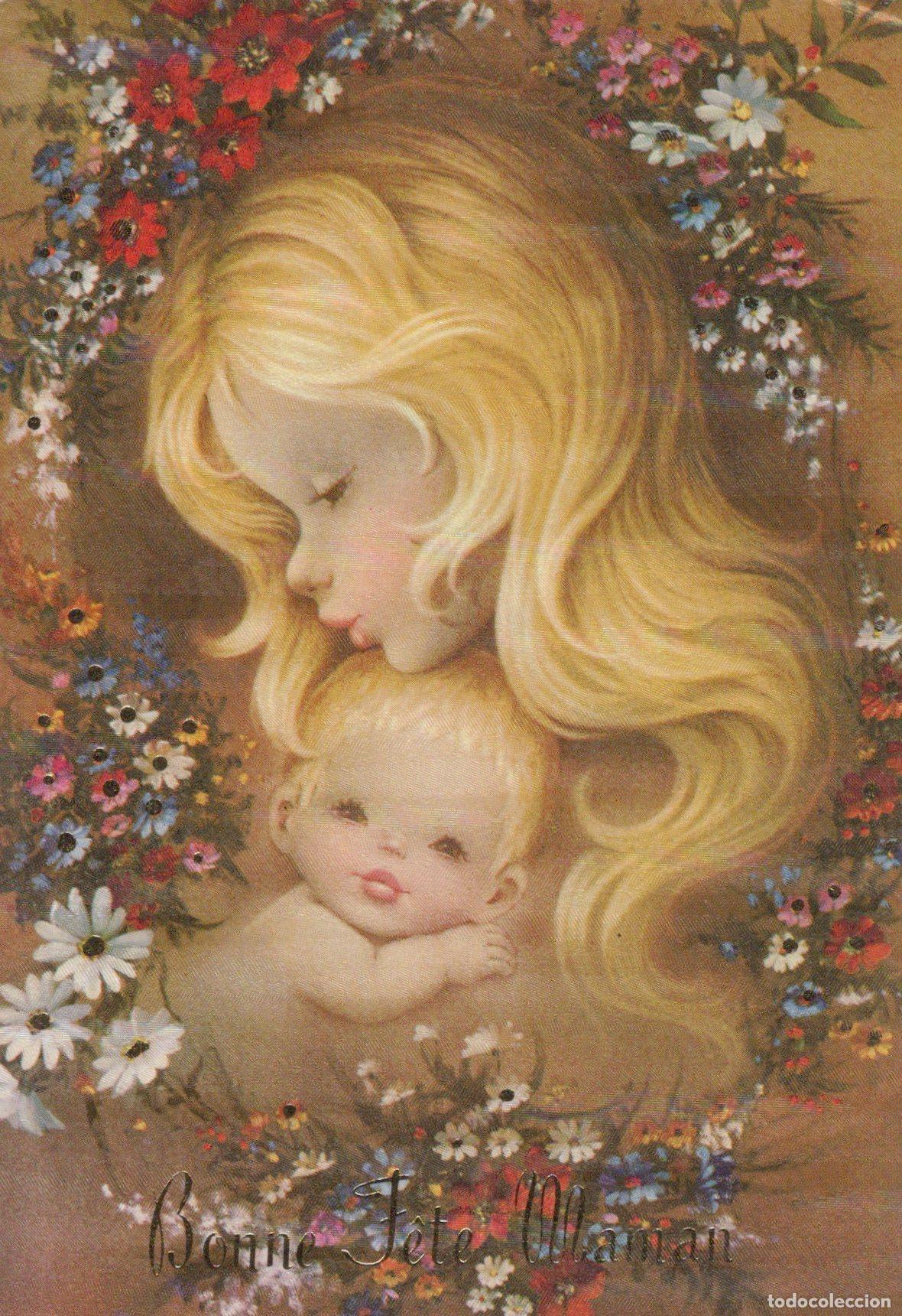 Postales: France Paris Illustration M&egrave;re et Enfant F&ecirc;te des M&egrave;res Unposted *YAG325